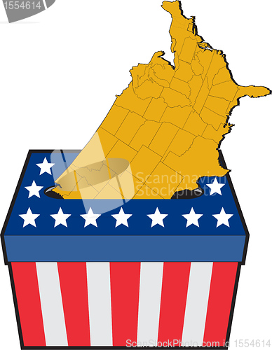 Image of American election ballot box map of USA