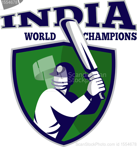 Image of cricket player batsman shield India world champions