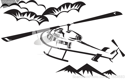 Image of helicopter chopper flying 