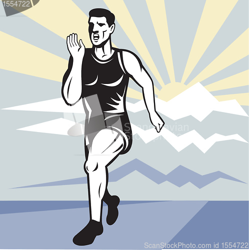 Image of Marathon runner jogger fitness running front