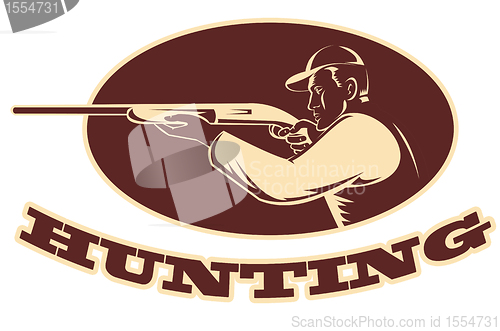 Image of hunter shooting aiming shotgun rifle