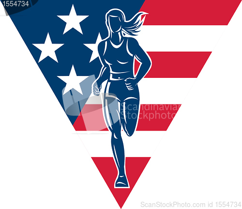 Image of American Marathon runner stars stripes