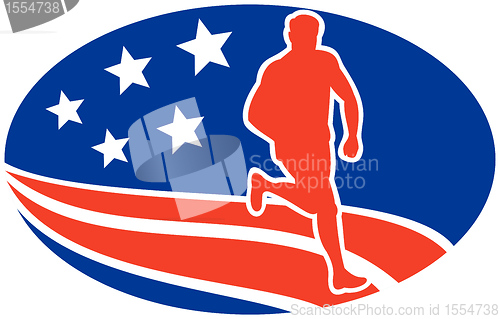 Image of American Marathon runner stars stripes