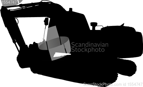 Image of construction mechanical digger excavator silhouette
