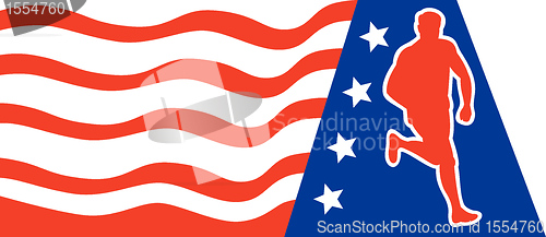 Image of American Marathon runner stars stripes