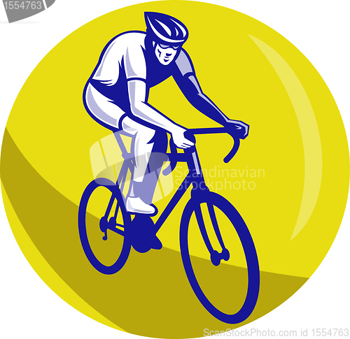 Image of Cyclist riding racing bike