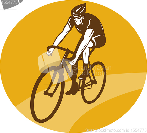Image of Cyclist riding racing bike