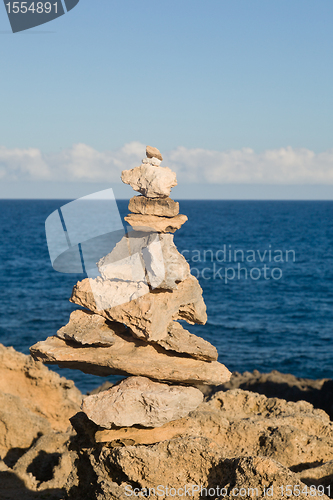 Image of Stack of rocks on coast of Kauai