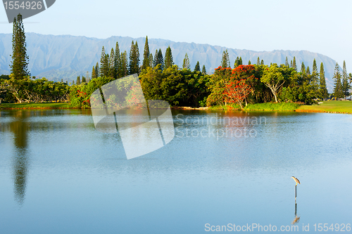 Image of Na Pali mountains and lake