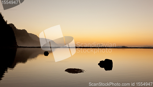 Image of Misty sunset on Na Pali coastline