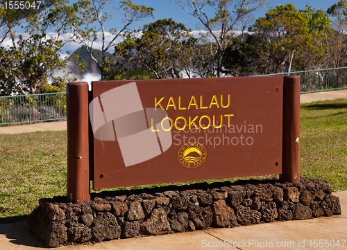 Image of Kalalau valley overlook sign Kauai