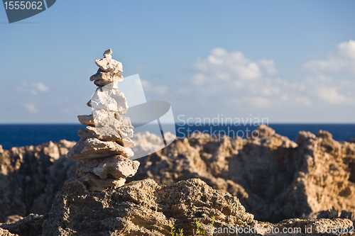 Image of Stack of rocks on coast of Kauai