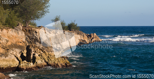 Image of Overhanging lithified cliff