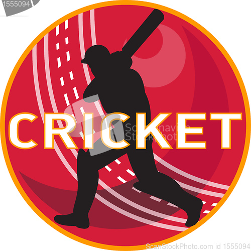 Image of cricket player batsman sports ball