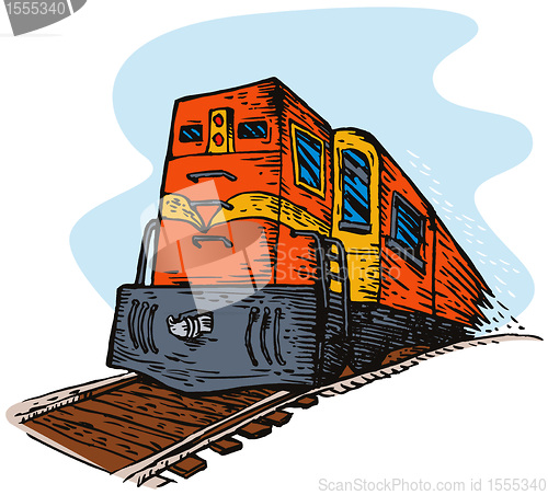 Image of diesel train locomotive retro