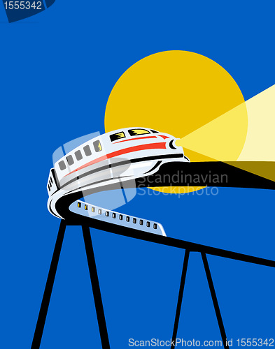 Image of electric monorail passenger train