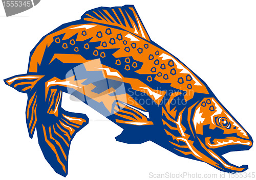 Image of trout fish jumping