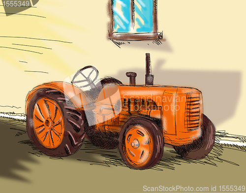 Image of vintage farm tractor 