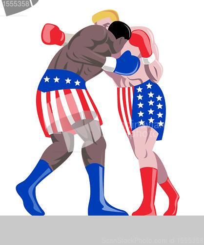 Image of american boxer in stars and stripes