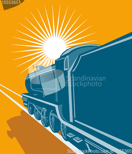 Image of vintage steam train locomotive