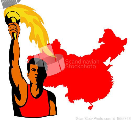 Image of athlete with flaming torch