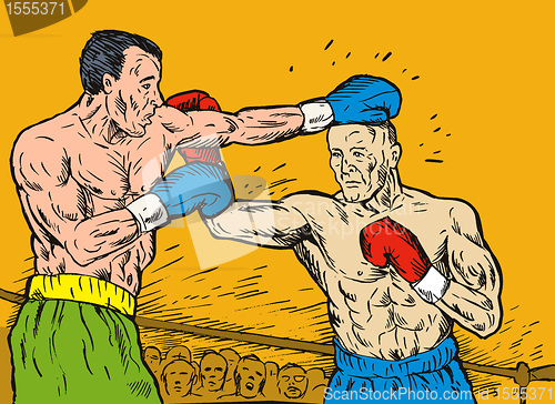 Image of boxer connecting a knockout punch