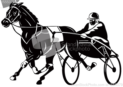Image of horse and jockey harness racing