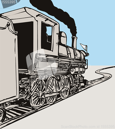 Image of vintage steam train locomotive