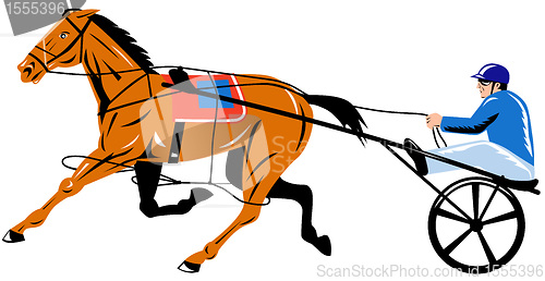 Image of horse and jockey harness racing