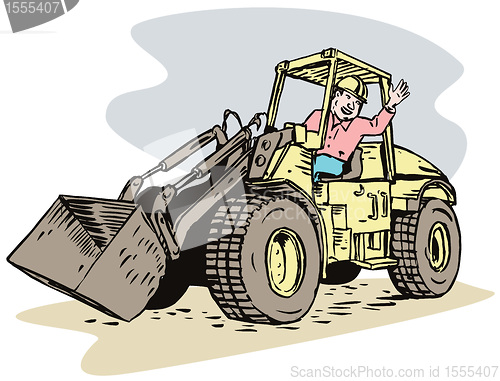 Image of  construction bulldozer  digger mechanical excavator