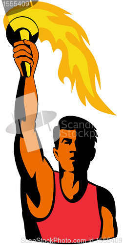 Image of athlete with flaming torch