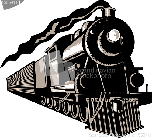Image of vintage steam train locomotive