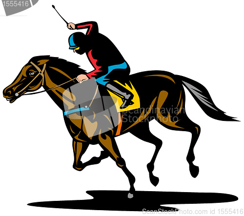 Image of horse and jockey racing
