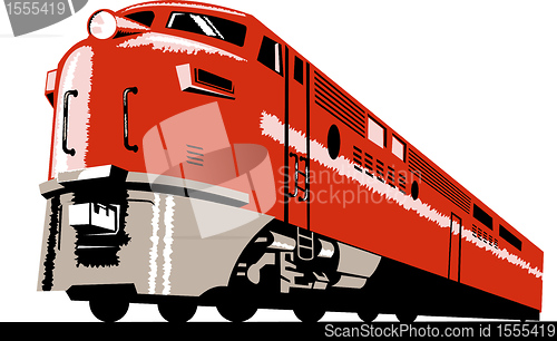 Image of diesel train locomotive retro