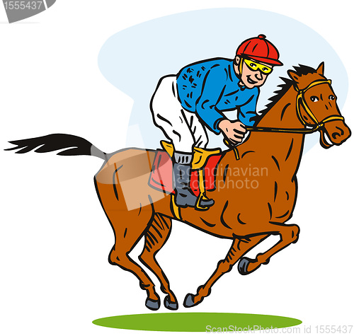 Image of horse and jockey racing