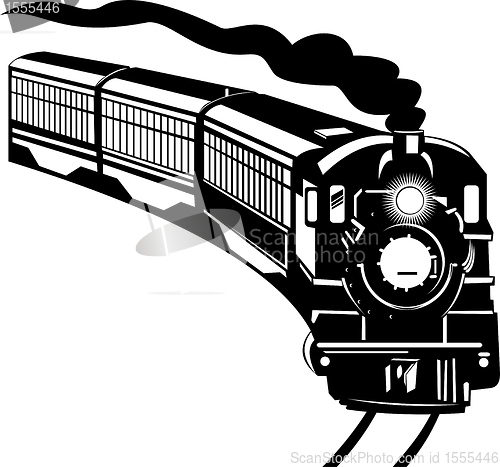 Image of vintage steam train locomotive