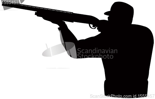 Image of hunter aiming shotgun rifle