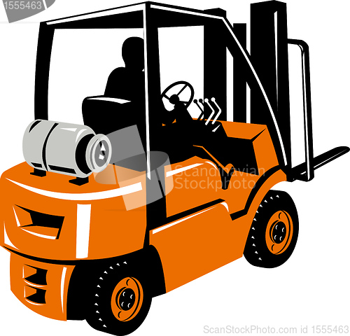 Image of forklift truck and driver at work