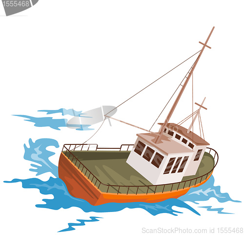 Image of fishing boat at sea