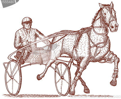 Image of horse and jockey harness racing