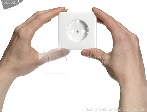 Image of hands and socket