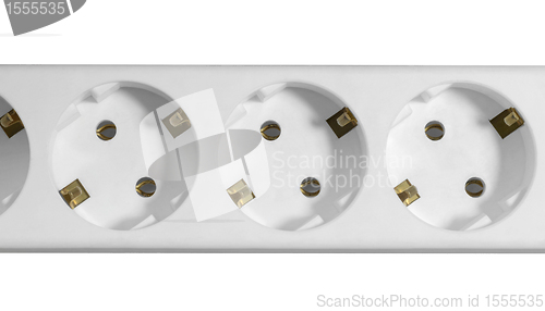 Image of white multiple socket detail