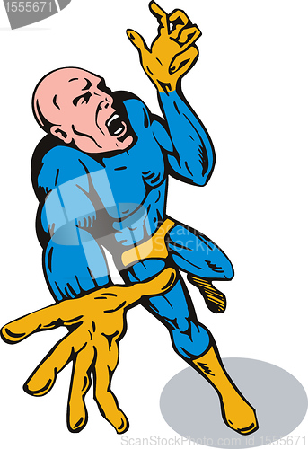 Image of cartoon super hero running punching