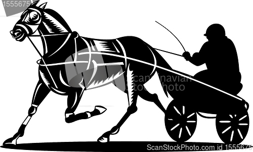 Image of horse and jockey harness racing