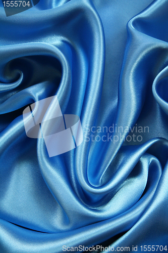 Image of Smooth elegant dark blue silk can use as background Smooth elega
