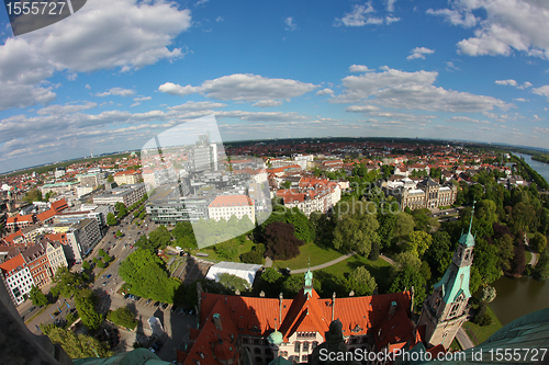 Image of View on the center of Hannover from the new Town Hall (neues Rathaus).