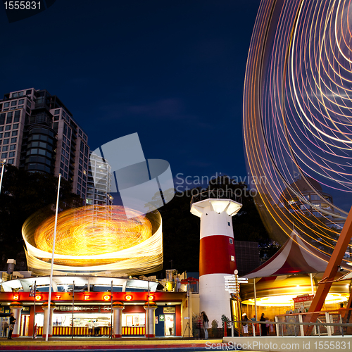 Image of Amusement park at night