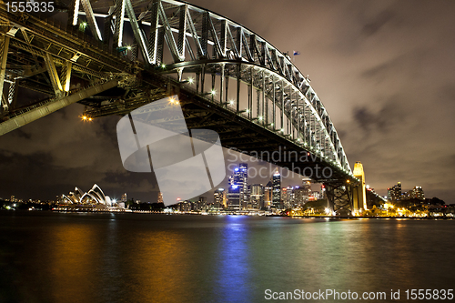 Image of Sydney Harbour bridge and CBD at night