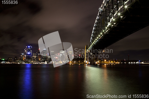 Image of Sydney Harbour bridge and CBD at night