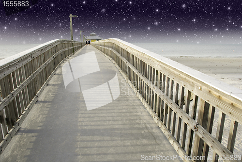 Image of Starry Night over a Pier in Fort Myers, Florida